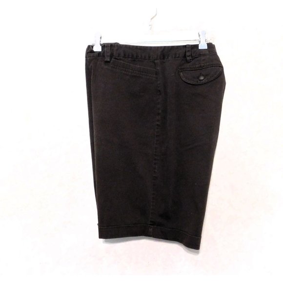 George Shorts Ladies 16 Dark Chocolate Brown Flat Front Cuffed Hem Cotton Blend - Picture 2 of 8
